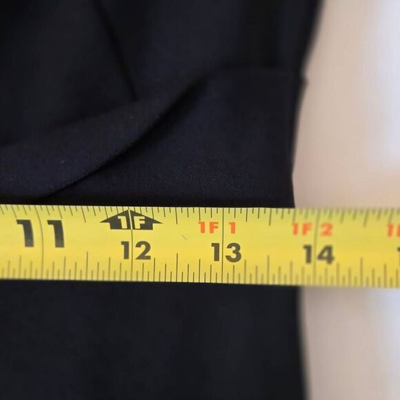 A-K-R-I-S Punto Womens Crew Drape Detail Long Sleeve Shift Dress Black Small - Picture 9 of 12